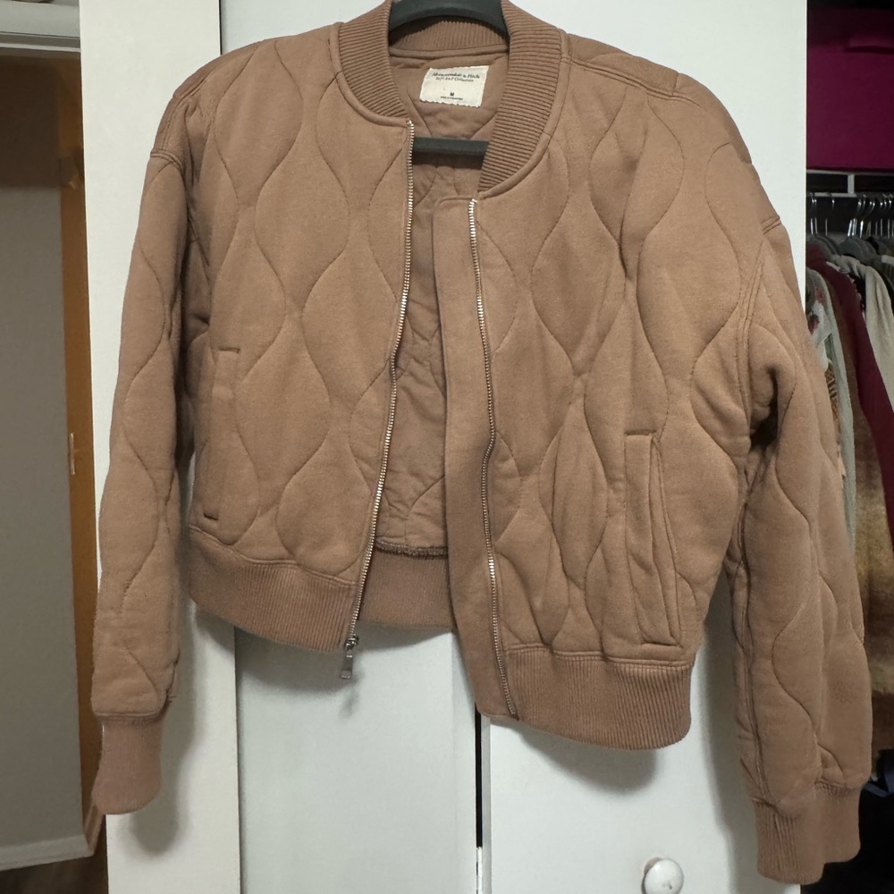Abercrombie & Fitch Quilted Brown Bomber Jacket